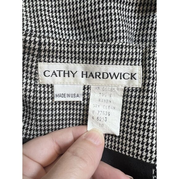 Cathy Hardwick Women's Vintage Houndstooth Midi Pencil Skirt Rayon Size‎ 10 USA - Picture 4 of 8